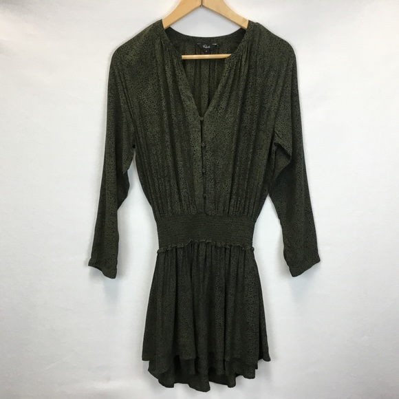 Rails Jasmine Olive Speckled Long sleeve Mini Dress - Picture 2 of 12